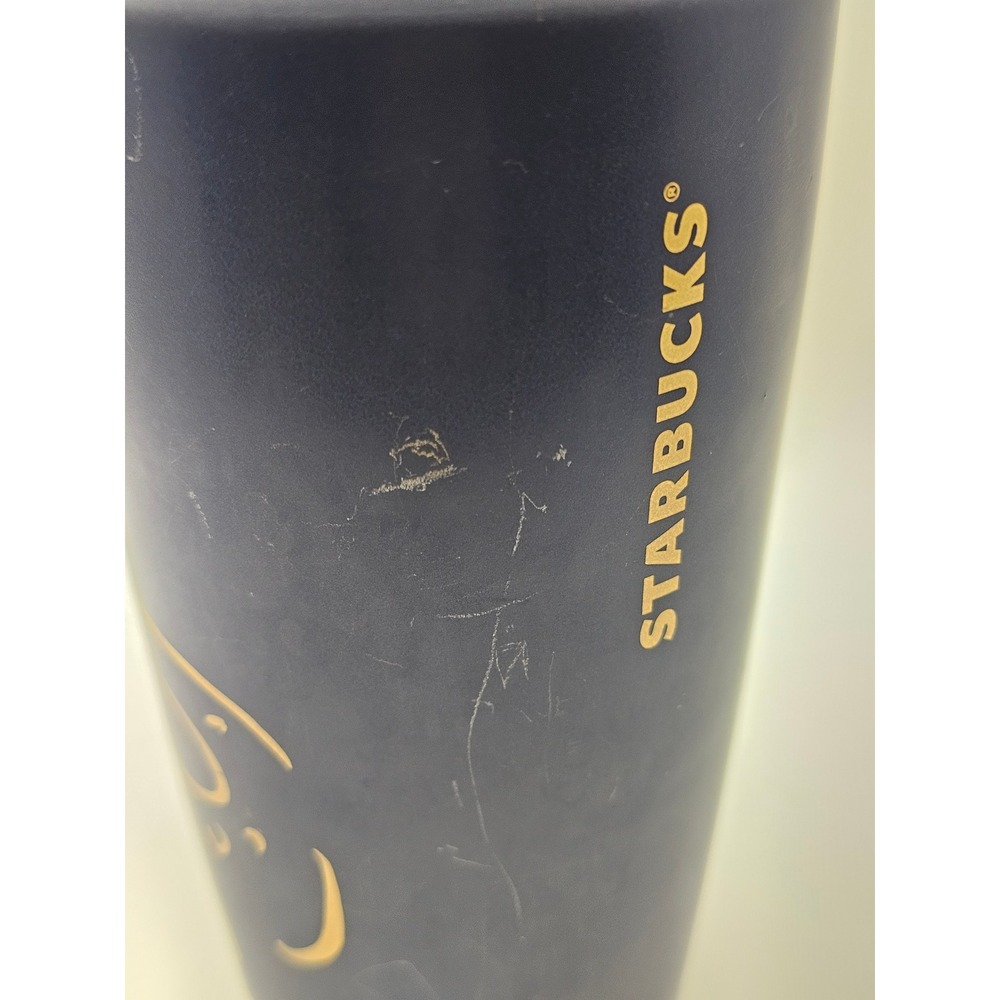 Starbucks Siren Mermaid Ceramic Tumbler w/ Lid Blue Gold 12 oz Anniversary 2017 - Picture 4 of 8